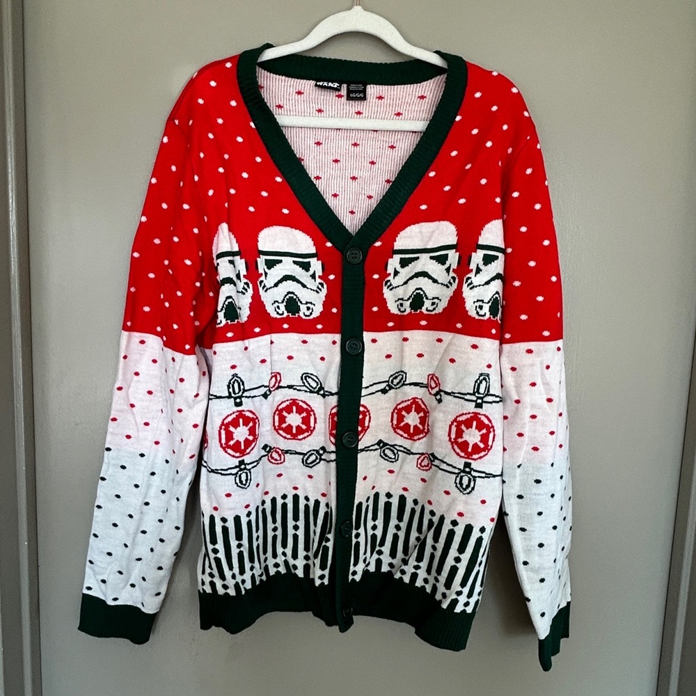 Star Wars Red and White Knit Christmas Sweater